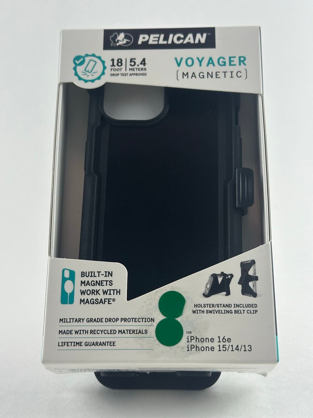 Pelican Voyager Magnetic iPhone 16e/15/14/13 Black MagSafe Case NWT